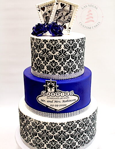 royal blue and black wedding cakes