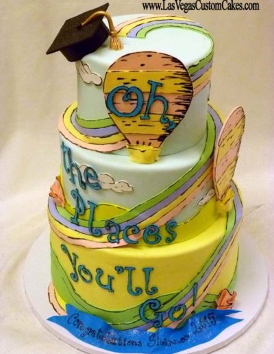 Dr. Seuss Graduation Cake #550 by Las Vegas Custom Cakes