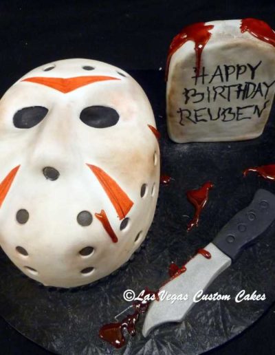Jason Mask Cake #622 by Las Vegas Custom Cakes