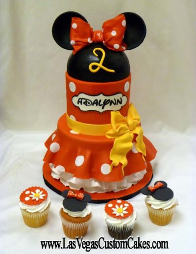 Minnie Mouse Birthday Cake With Cupcakes #462 by Las Vegas Custom Cakes