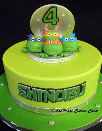 Ninja Turtles Heads Up Cake #667 by Las Vegas Custom Cakes