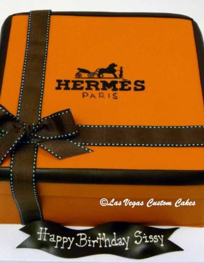 Hermes Paris Box Cake #619 by Las Vegas Custom Cakes