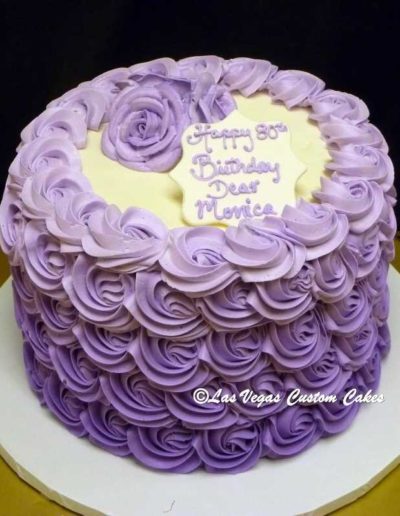 Purple Buttercream Rosettes Cake #634 by Las Vegas Custom Cakes