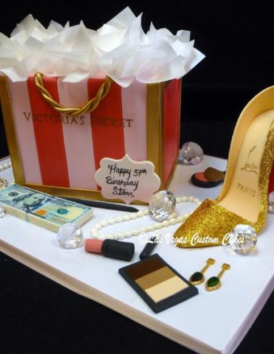 Victoria Secret Bag with Stiletto #709 by Las Vegas Custom Cakes