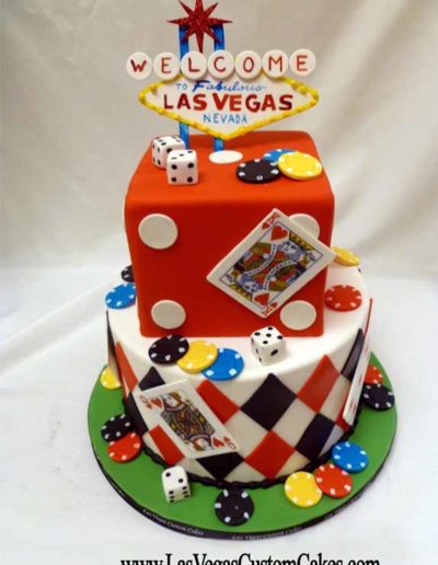 Vegas Themed Cards And Dice Cake #510