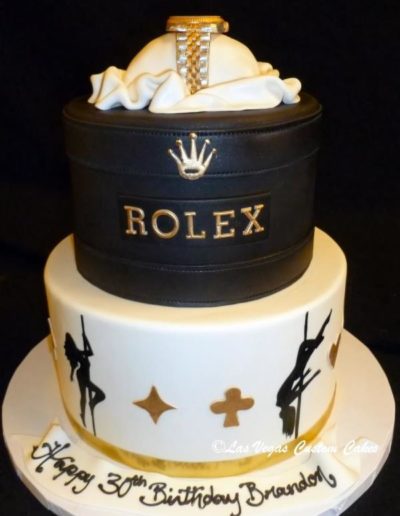 Rolex, Pole Dancers, and Suits #714 by Las Vegas Custom Cakes