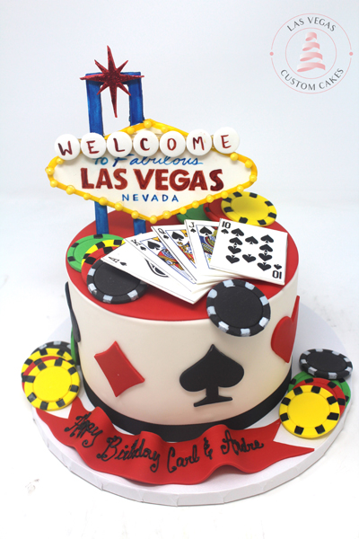 Las Vegas Birthday Cake Greeting Card