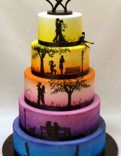 rainbow wedding cakes