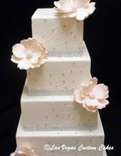 Moniques Wedding Cake #587 by Las Vegas Custom Cakes